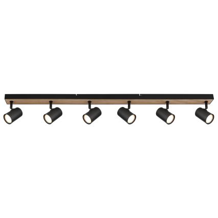 Globo - Spotlight 6xGU10/35W/230V svart/brun