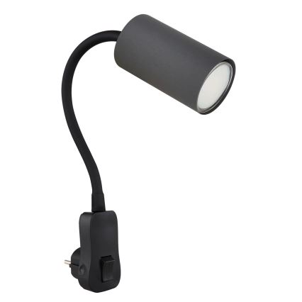 Globo - Väggspotlight flr uttag 1xGU10/35W/230V svart