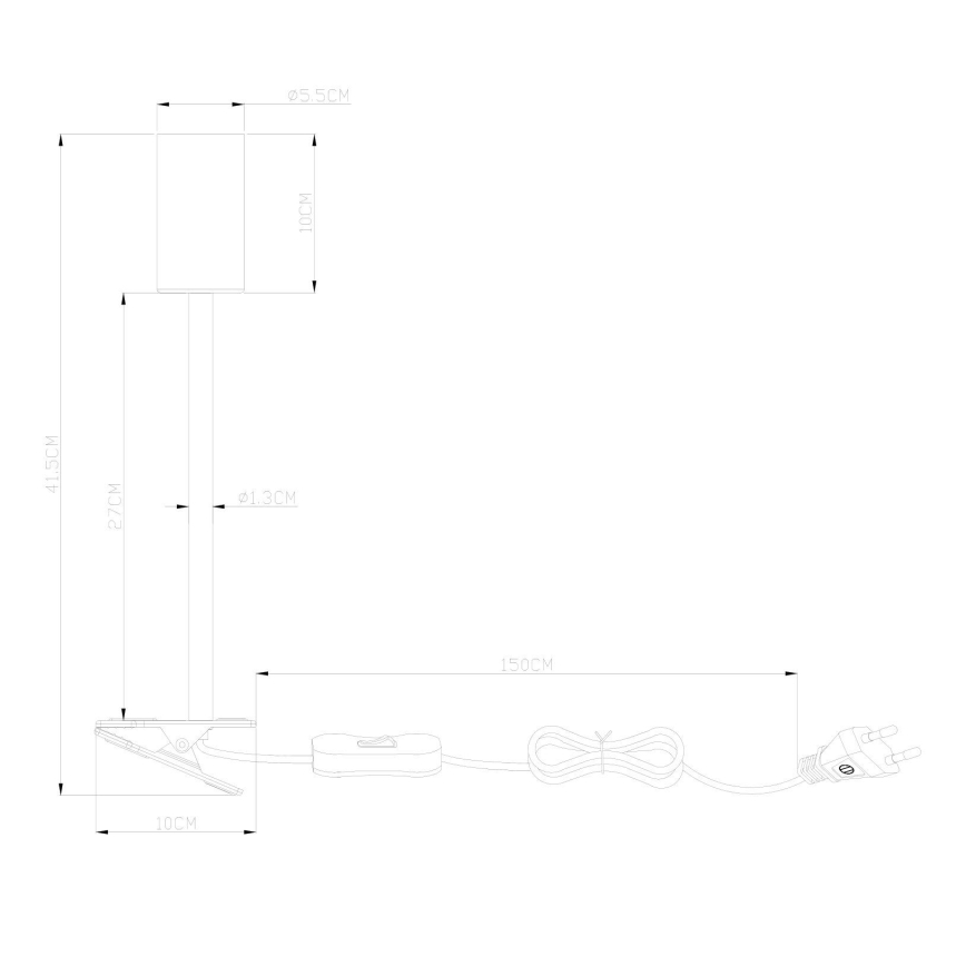 Globo - Flexibel lampa med klämma 1xGU10/25W/230V svart