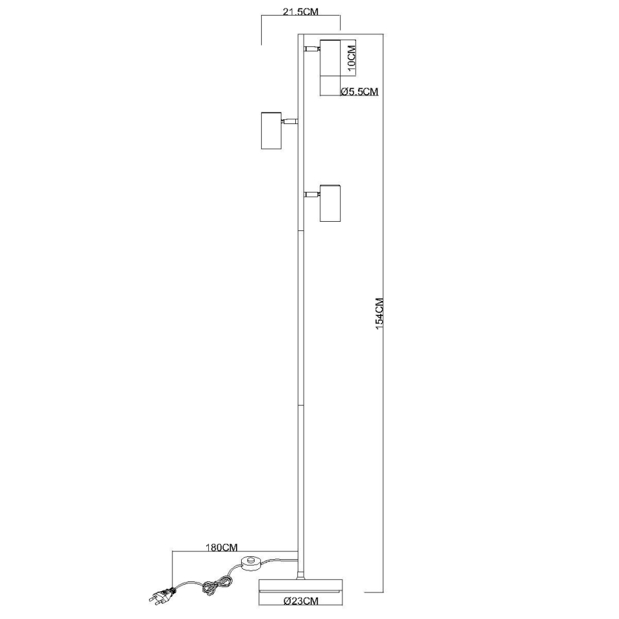 Globo - Golvlampa 3xGU10/5W/230V grå