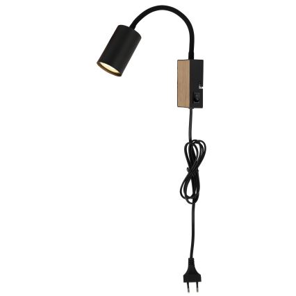 Globo - Flexibel lampa 1xGU10/35W/230V svart/brun