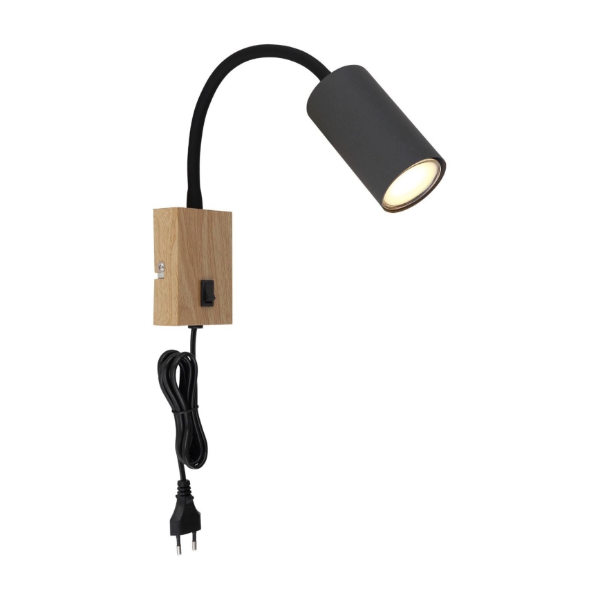 Globo - Flexibel vägglampa 1xGU10/25W/230V grå/brun