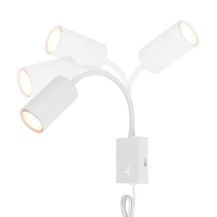 Globo - Flexibel vägglampa 1xGU10/25W/230V vit