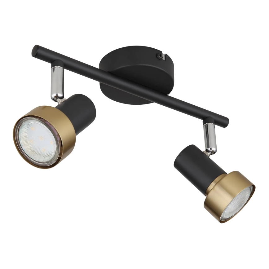Globo - Spotlight  2xGU10/25W/230V svart/guld