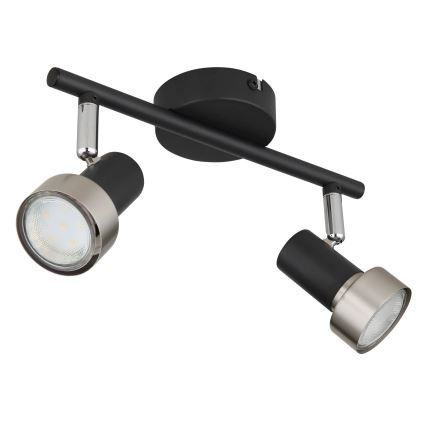 Globo - Spotlight  2xGU10/25W/230V svart/silver
