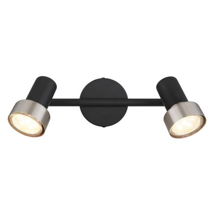 Globo - Spotlight  2xGU10/25W/230V svart/silver