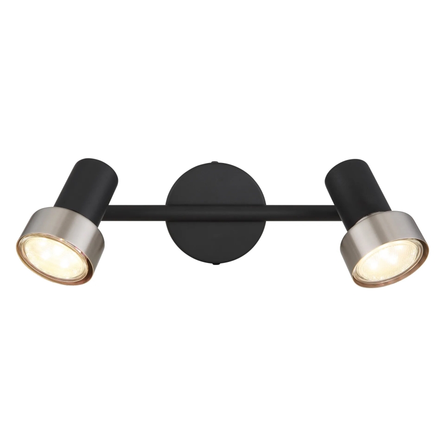 Globo - Spotlight  2xGU10/25W/230V svart/silver