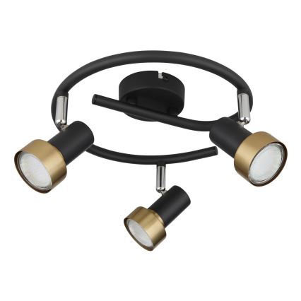 Globo - Spotlight  3xGU10/25W/230V svart/guld