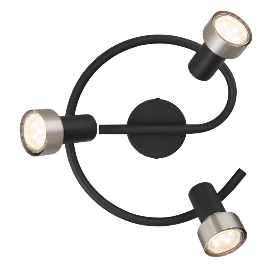 Globo - Spotlight  3xGU10/25W/230V svart/silver