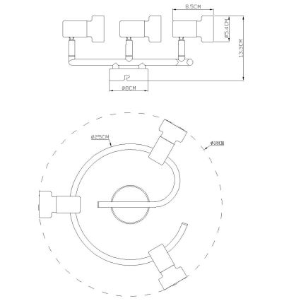 Globo - Spotlight  3xGU10/25W/230V svart/silver
