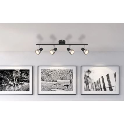 Globo - Spotlight  4xGU10/25W/230V svart/silver