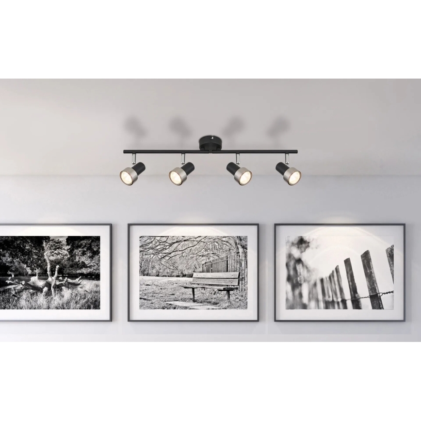 Globo - Spotlight  4xGU10/25W/230V svart/silver