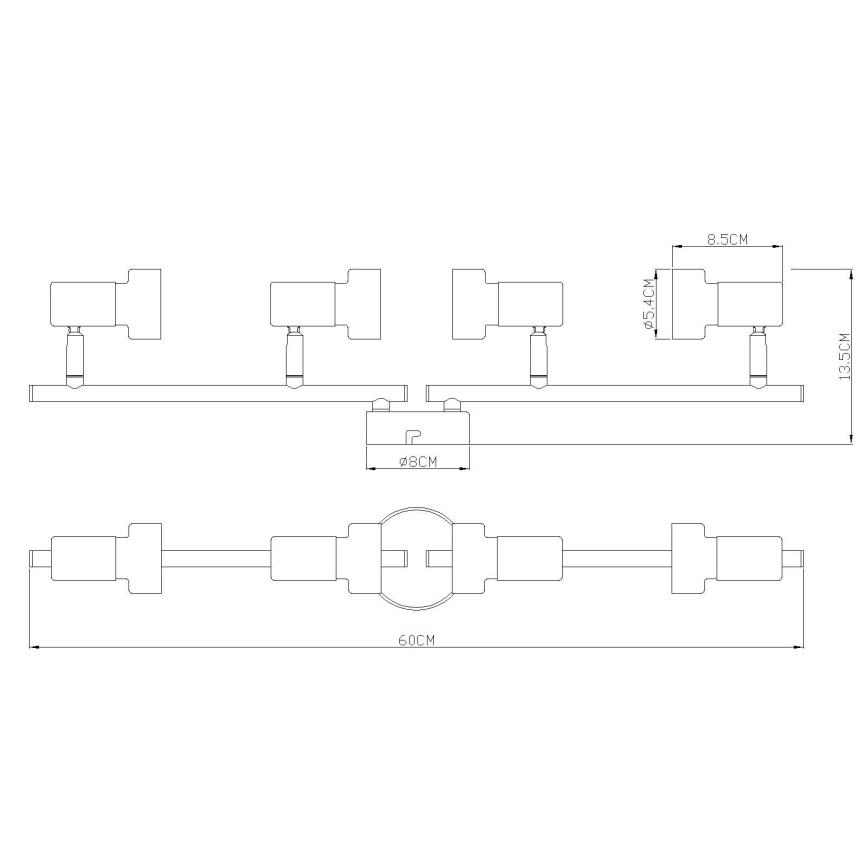 Globo - Spotlight  4xGU10/25W/230V svart/silver