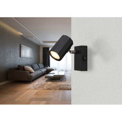 Globo - Väggspotlight 1xGU10/25W/230V svart