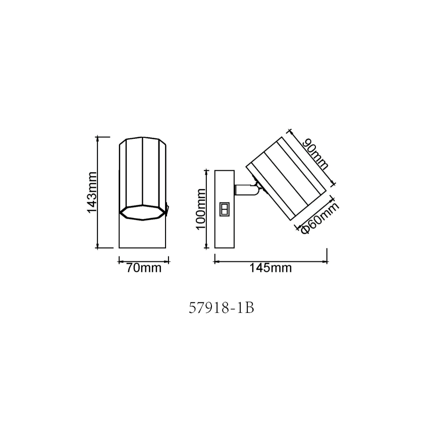 Globo - Väggspotlight 1xGU10/25W/230V svart