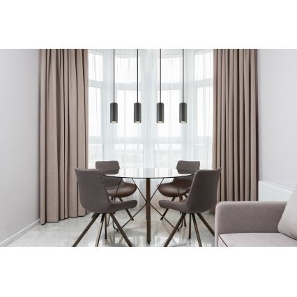 Globo - Ljuskrona med textilsladd 4xGU10/25W/230V svart