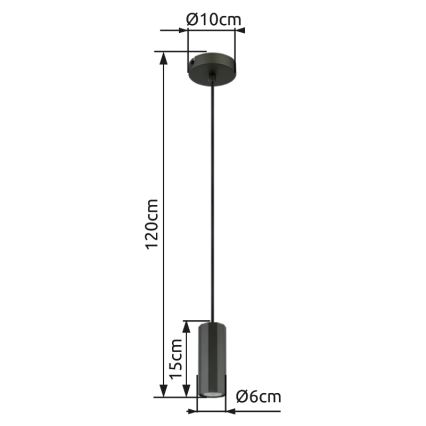 Globo - Ljuskrona med textilsladd 1xGU10/25W/230V svart