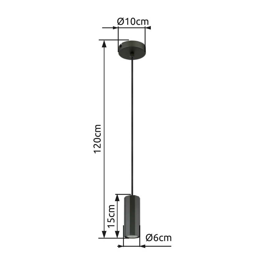 Globo - Ljuskrona med textilsladd 1xGU10/25W/230V svart