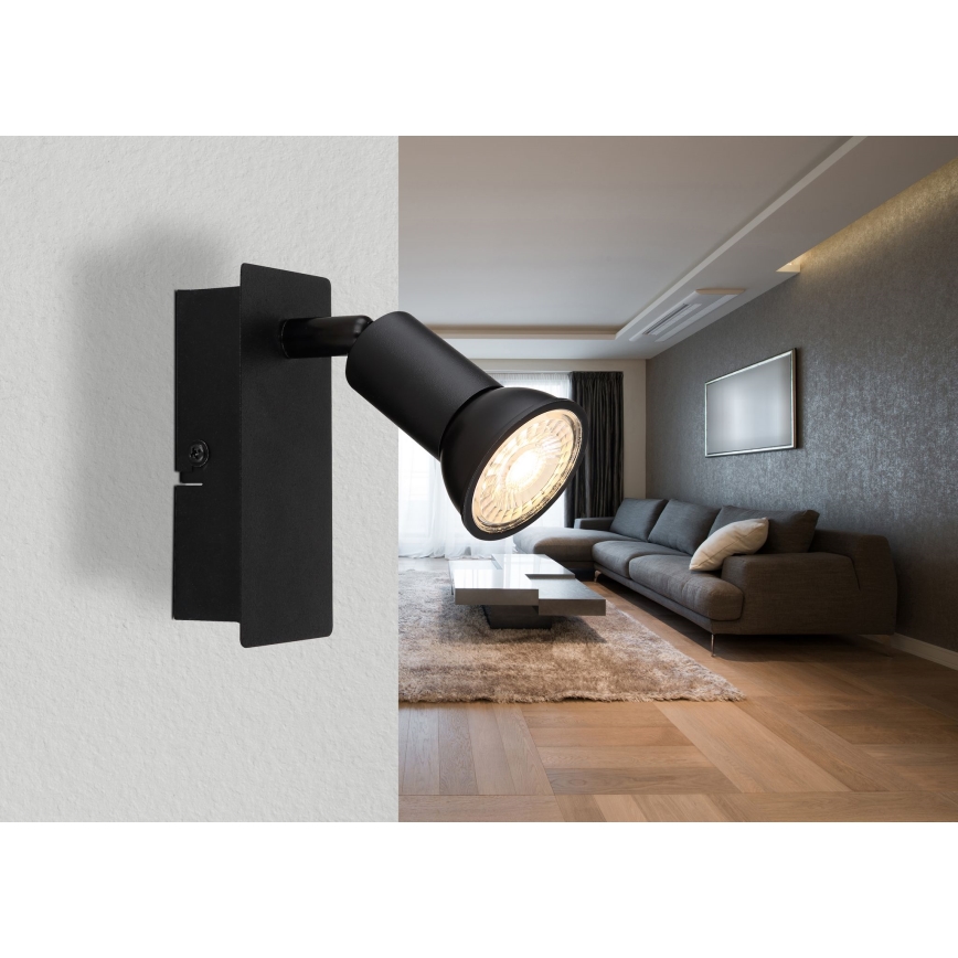 Globo - Väggspotlight 1xGU10/35W/230V svart