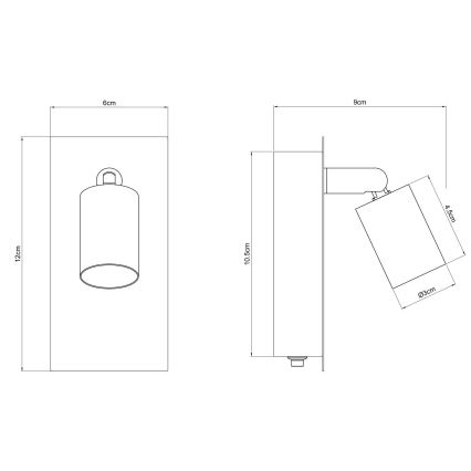 Globo - Väggspotlight 1xGU10/35W/230V svart