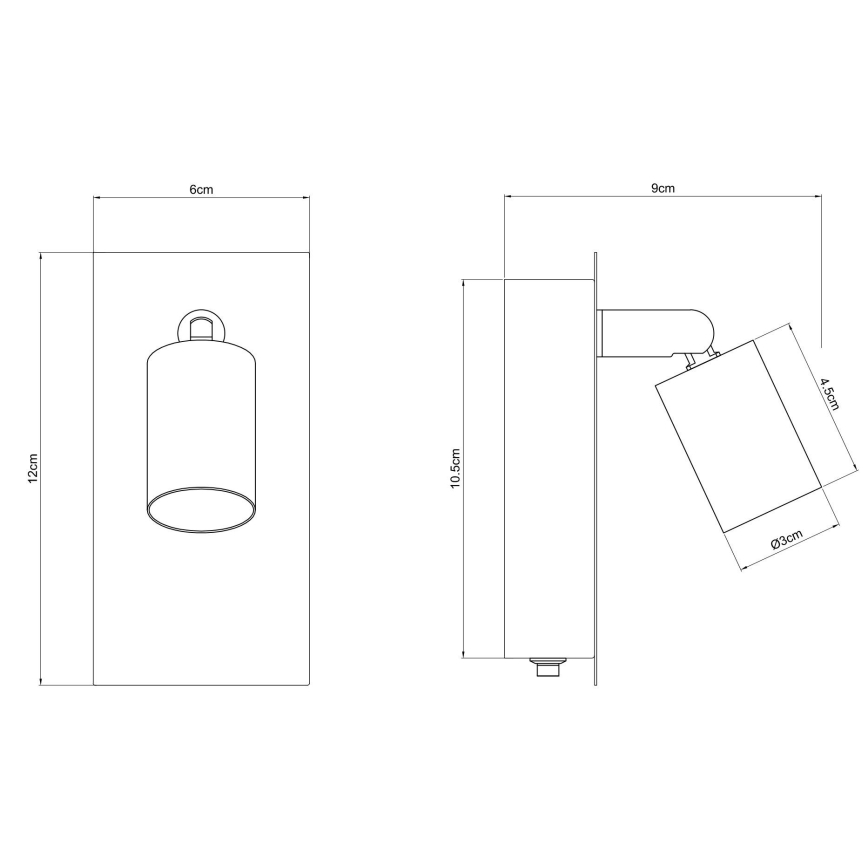 Globo - Väggspotlight 1xGU10/35W/230V svart
