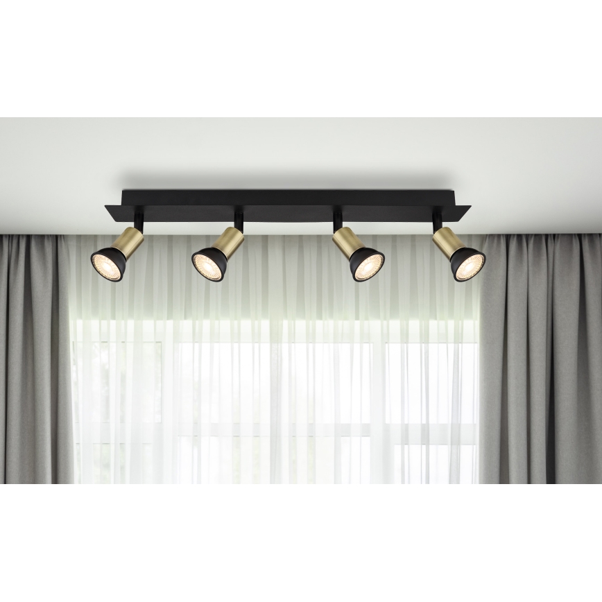 Globo - Spotlight 4xGU10/35W/230V svart/mässing