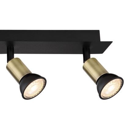 Globo - Spotlight 4xGU10/35W/230V svart/mässing