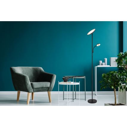 Globo - LED dimbar golvlampa LED/20W/230V+ LED/5W 3000/4000/6500K svart