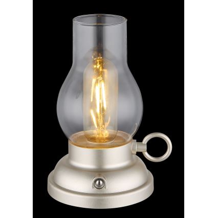 Globo - LED Dimbart uppladdningsbar touchbordslampa LED/1W/3,7V 1200 mAh matt krom