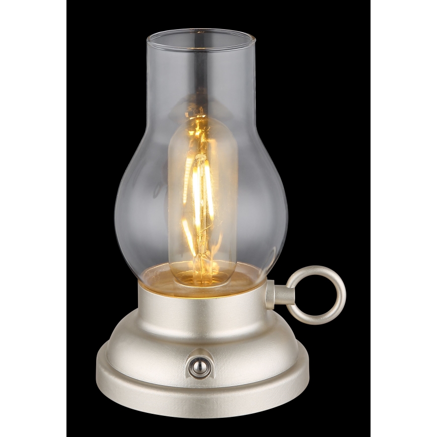 Globo - LED Dimbart uppladdningsbar touchbordslampa LED/1W/3,7V 1200 mAh matt krom