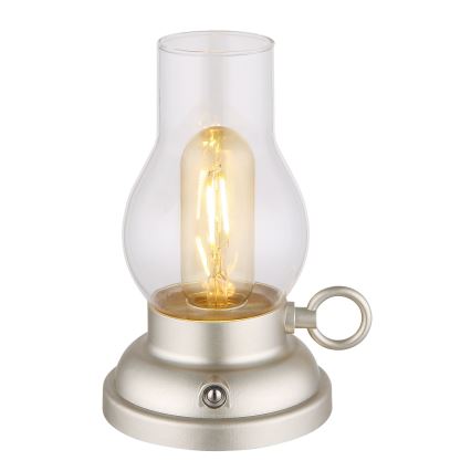 Globo - LED Dimbart uppladdningsbar touchbordslampa LED/1W/3,7V 1200 mAh matt krom