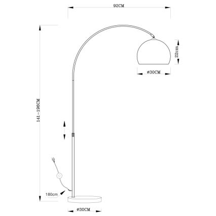 Globo 58227 - Golvlampa NEWCASTLE 1xE27/40W