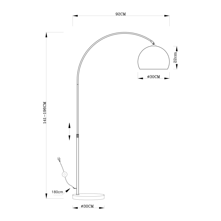 Globo 58227 - Golvlampa NEWCASTLE 1xE27/40W