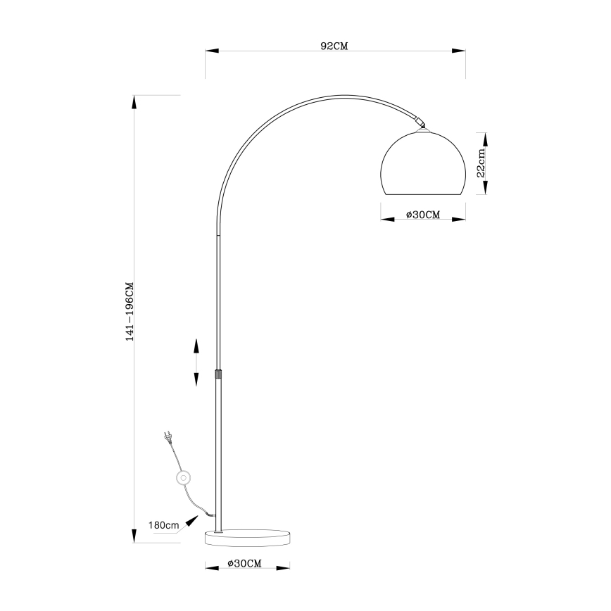 Globo 58227C - Golvlampa NEWCASTLE 1xE27/40W/230V