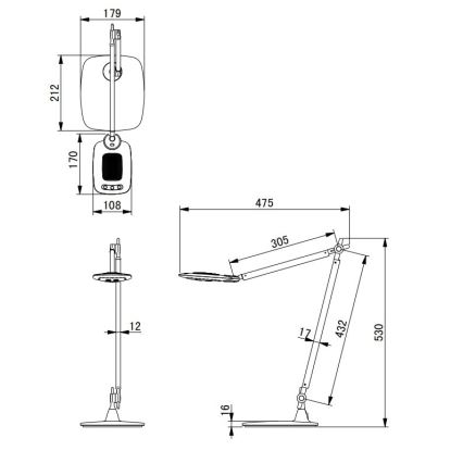Globo - LED-dimbar beröringsstyrd bordslampa LED/9W/230V 3000/5000/6500K