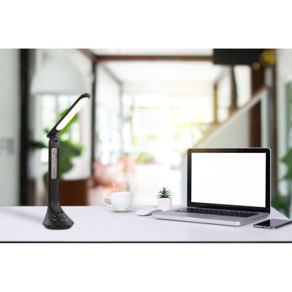 Globo - LED-dimbar uppladdningsbar bordslampa med display LED/4W/230V 2200 mAh svart