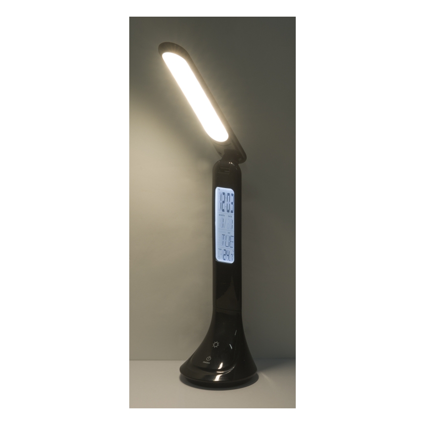 Globo - LED-dimbar uppladdningsbar bordslampa med display LED/4W/230V 2200 mAh svart