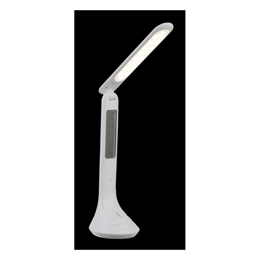 Globo - LED dimbar uppladdningsbar bordslampa med display LED/4W/230V 2200 mAh vit