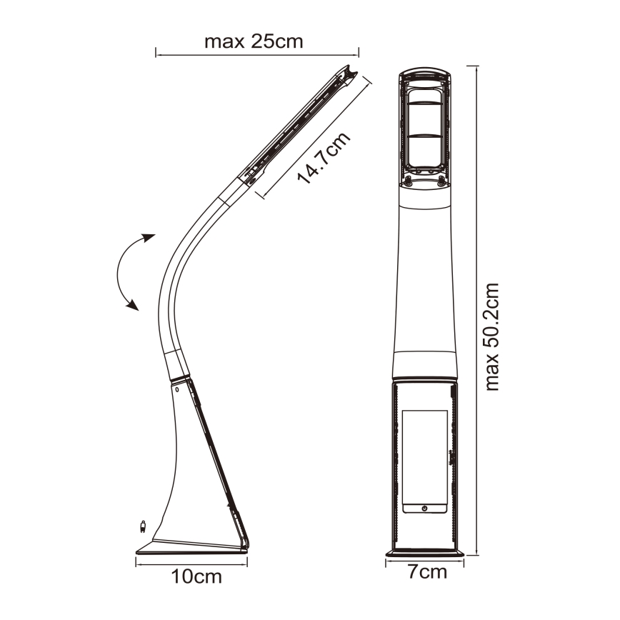 Globo - LED dimbar touchbordslampa med display LED/6,5W/230V 3000/4500/5800K vit