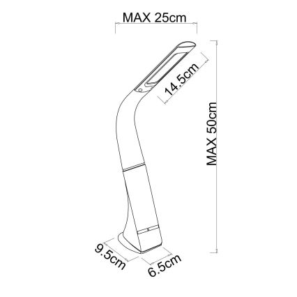 Globo - Dimbar LED-skrivbordslampa, touchstyrd och uppladdningsbar LED/5W/5V 2200 mAh