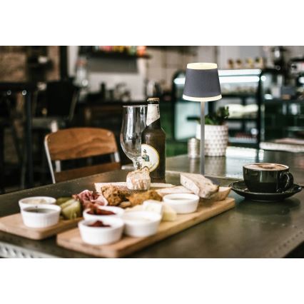 Globo - LED Dimbart uppladdningsbart touchbordslampa LED/4,6W/3,7V 3000K 1800mAh grå IP54