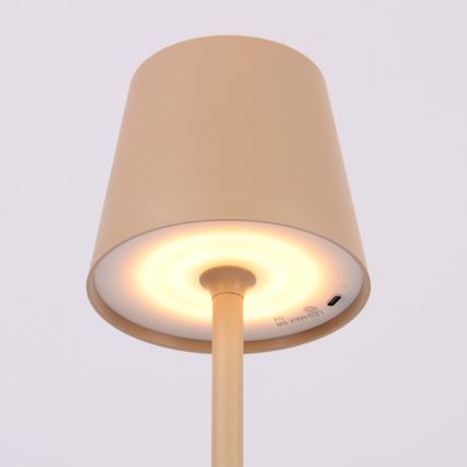 Globo - LED Ljusreglerad beröring utomhus lampa LED/3W/3,7V IP44 1800 mAh USB beige