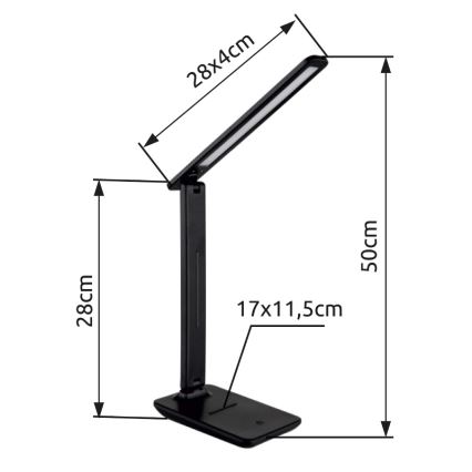 Globo - LED Touch-dimmerbar bordslampa LED/5W/230V 2700/4000/6500K svart