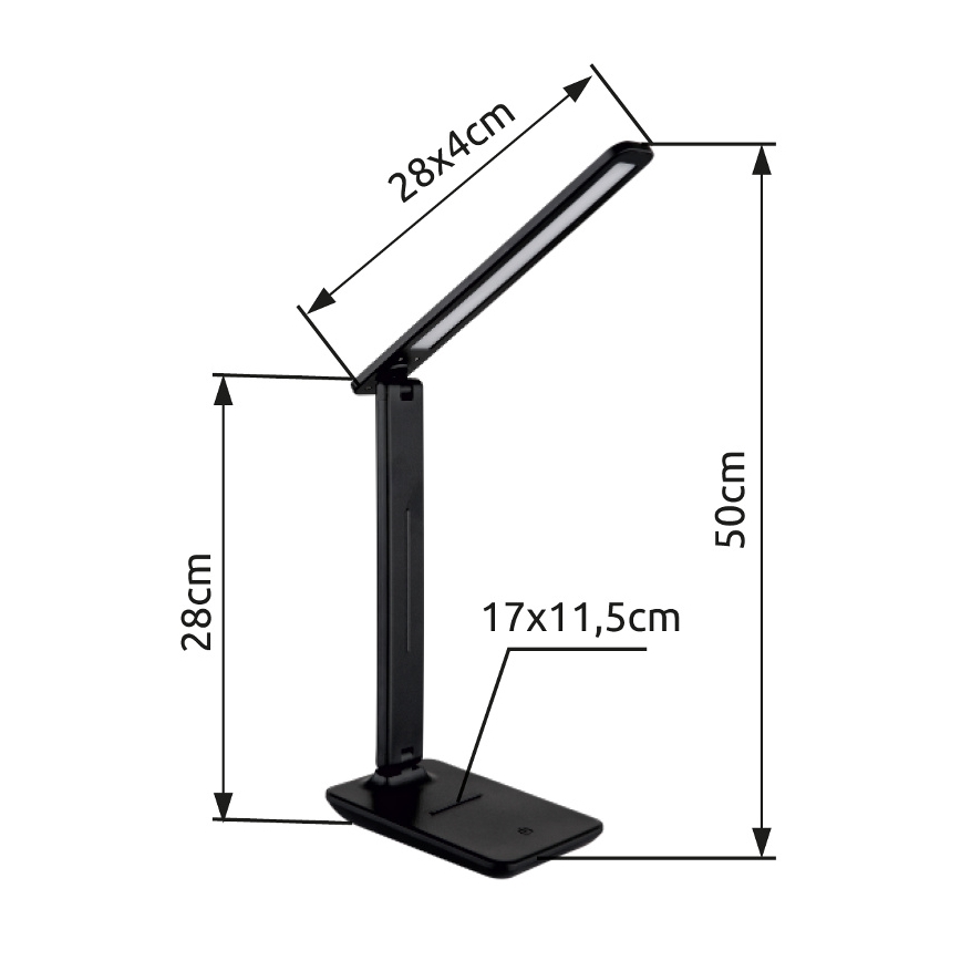 Globo - LED Touch-dimmerbar bordslampa LED/5W/230V 2700/4000/6500K svart