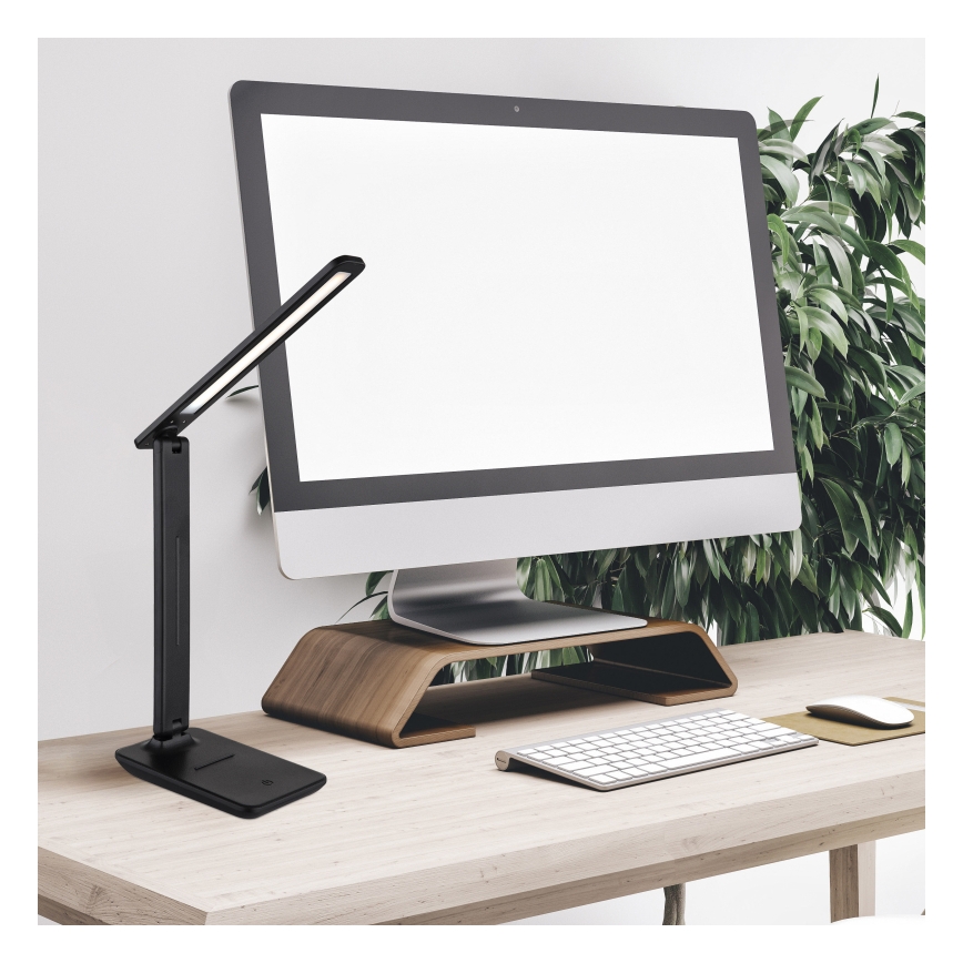 Globo - LED beröringsstyrd, dimbar och uppladdningsbar bordslampa LED/4W/5V 2700/4000/6500K 1800 mAh svart