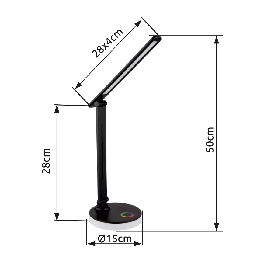 Globo - LED RGBW Dimbar touchbordslampa LED/5W/230V + LED/2W 2700K/4000K/6500K svart