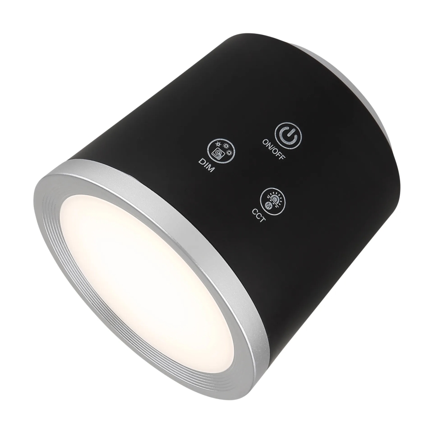 Globo - LED dimbar touchbordslampa 4-i-1 LED/6W/3,7V 3000K/4000K/6500K 1500 mAh USB svart