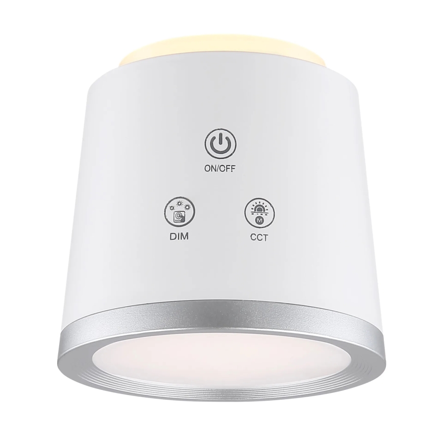 Globo - LED dimbar touchbordslampa 4-i-1 LED/6W/3,7V 3000K/4000K/6500K 1500 mAh USB vit