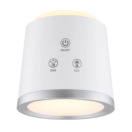 Globo - LED dimbar touchbordslampa 4-i-1 LED/6W/3,7V 3000K/4000K/6500K 1500 mAh USB vit