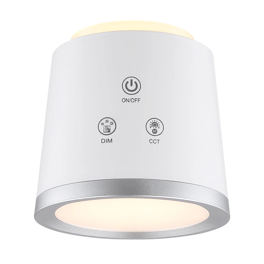 Globo - LED dimbar touchbordslampa 4-i-1 LED/6W/3,7V 3000K/4000K/6500K 1500 mAh USB vit